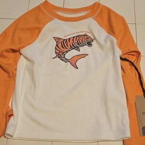 Chubbies Orange and White Kids Swim Rashguard